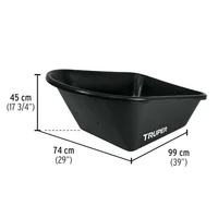 Carretilla 6 Ft3 Plastica Rueda Antipinchazo
