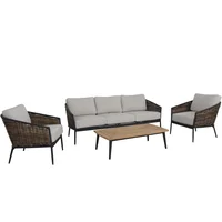 Juego De Terraza Sala Exterior Madera 4 Piezas Cordova