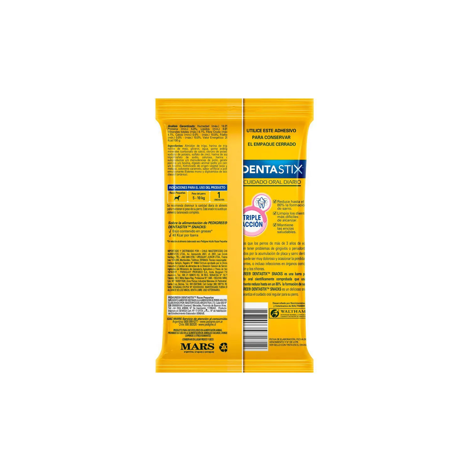 Snack Para Perro Adulto Razas Pequeña Dentastix Cuidado Oral Pedigree Pack X7und