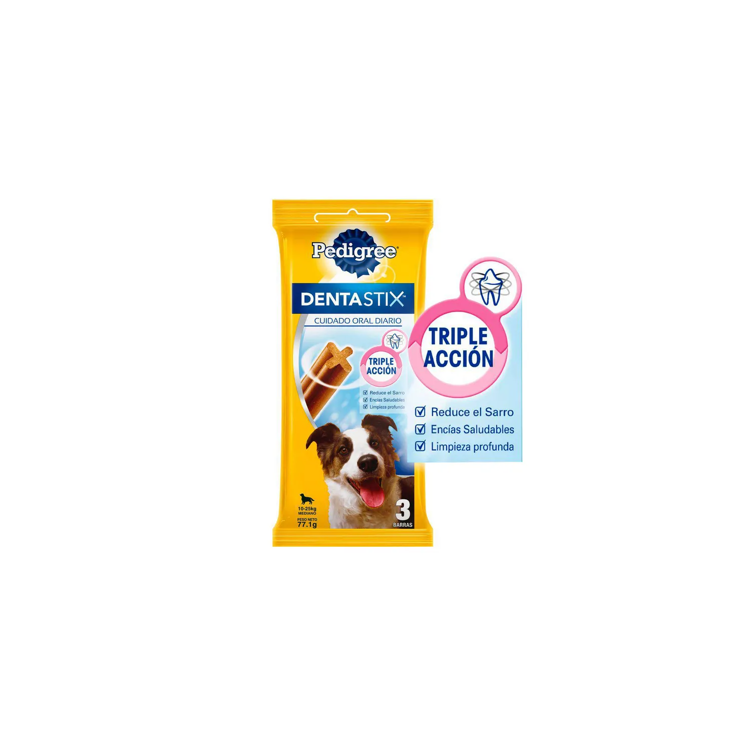 Snack Para Perro Adulto Razas Medianas Dentastix Cuidado Oral Pedigree Pack X7und