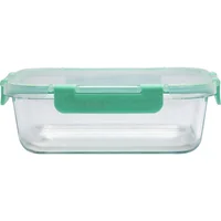 Contenedor 1 Litro Vidrio Rectangular Tapa Clip