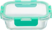 Recipiente Hermético en Vidrio 370ml Rectangular Tapa Clip Transparente Just Home Collection