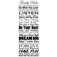 Vinilo Decorativo Family Rules 02 Negro