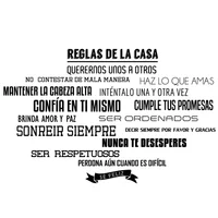 Vinilo Decorativo Reglas de La Casa 03 Negro