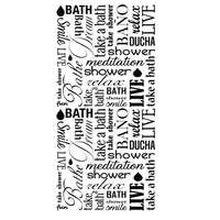 Vinilo Decorativo Textos Baño Negro