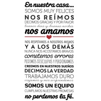 Vinilo Decorativo Textos de La Casa Negro - Rojo