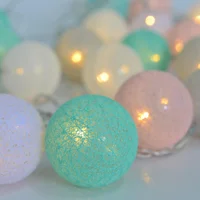 Guirnalda Luz Cálida Batería LED 20 Luces Bola Multicolor Pastel