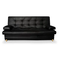 Sofá Cama Balmain Multifuncional 5 Posiciones 95X60X185 Tipo Cuero Negro