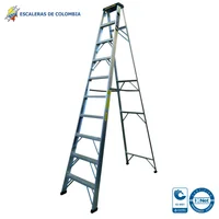 Escalera Certificada 3 m 10 P Tijera en Aluminio Tipo II 102 kg