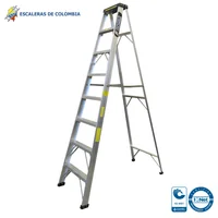 Escalera Certificada 2.40 m 8 P Tijera en Aluminio Tipo II 102 kg