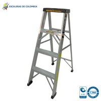 Escalera Certificada 1.20 m 4 P Tijera Aluminio Tipo I 102 kg
