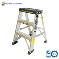 Escalera Certificada 0.60 m 2 P Tijera en Aluminio Tipo II 102 kg