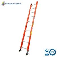 Escalera Certificada 3 m 10 P Sencilla Dieléctrica Tipo I 114 kg