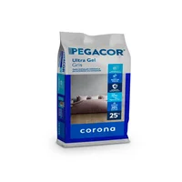 Pegante Cerámico Pegacor Para Interior/ Exterior Ultra Gel Gris 25 Kg Bajo En Polvo Corona 