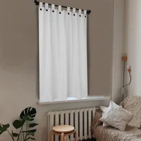 Cortina Sunout Lino Botón Media Ventana Blanca 140 x 165 cm