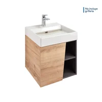 Combo Fussion : Sanitario Smart + Mueble Fussion 45 cm Vital + Lavamanos Fussion + Gabinete Plus + Grifería Cascade + Accesorios Cascade