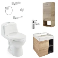 Corona Combo Fussion : Sanitario Smart + Mueble Fussion 45 cm Vital + Lavamanos Fussion + Gabinete Plus + Grifería Cascade + Accesorios Cascade