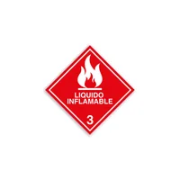 Set 4 Señales Rotulado Sustancias Líquidos Inflamables