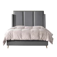 Combo Paris Base Cama + Cabecero + Colchón King Cuero Sintético Gris