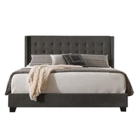 Combo Premier Base Cama + Cabecero + Colchón Sencillo 100x190 Gris Oscuro
