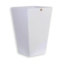 Matera Plástica Piramidal Gemello Lisa 39X39X70.5Cm Blanco