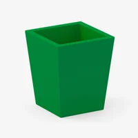 Matera Plástica Piramidal Gemello Lisa 29.5x29.5x34.5cm Verde