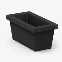 Matera Plástica Rectangular Matina Lisa Borde 70x36x32.5cm Negro