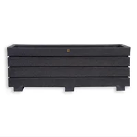 Jardinera Plástica Rectangular Argo Acanalada 90X35X33Cm Cemento