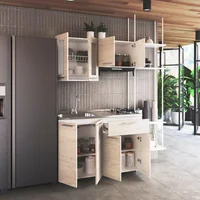 Cocina Integral Ibiza 1.20 Metros Chantilli Incluye Mesón Poceta Izquierda Con 2 Fogones A Gas