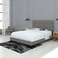 Combo Sofia Base Cama + Cabecero Sencillo 100x190 Gris Claro