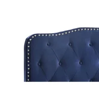 Combo Prisma Base Cama + Cabecero Tela Azul Queen 160x190 Modular