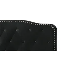 Combo Prisma Base Cama + Cabecero Tela Negra Doble 140x190