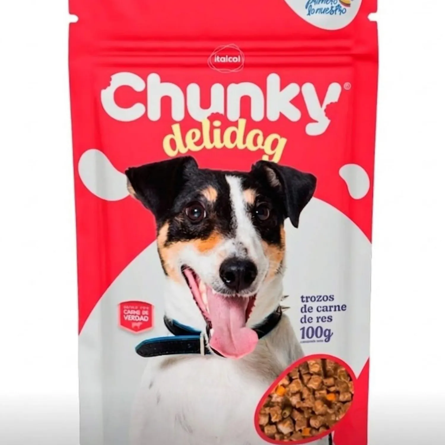 Comida Húmeda Para Perro Deli Dog Trozos Carne Res Chunky 100g