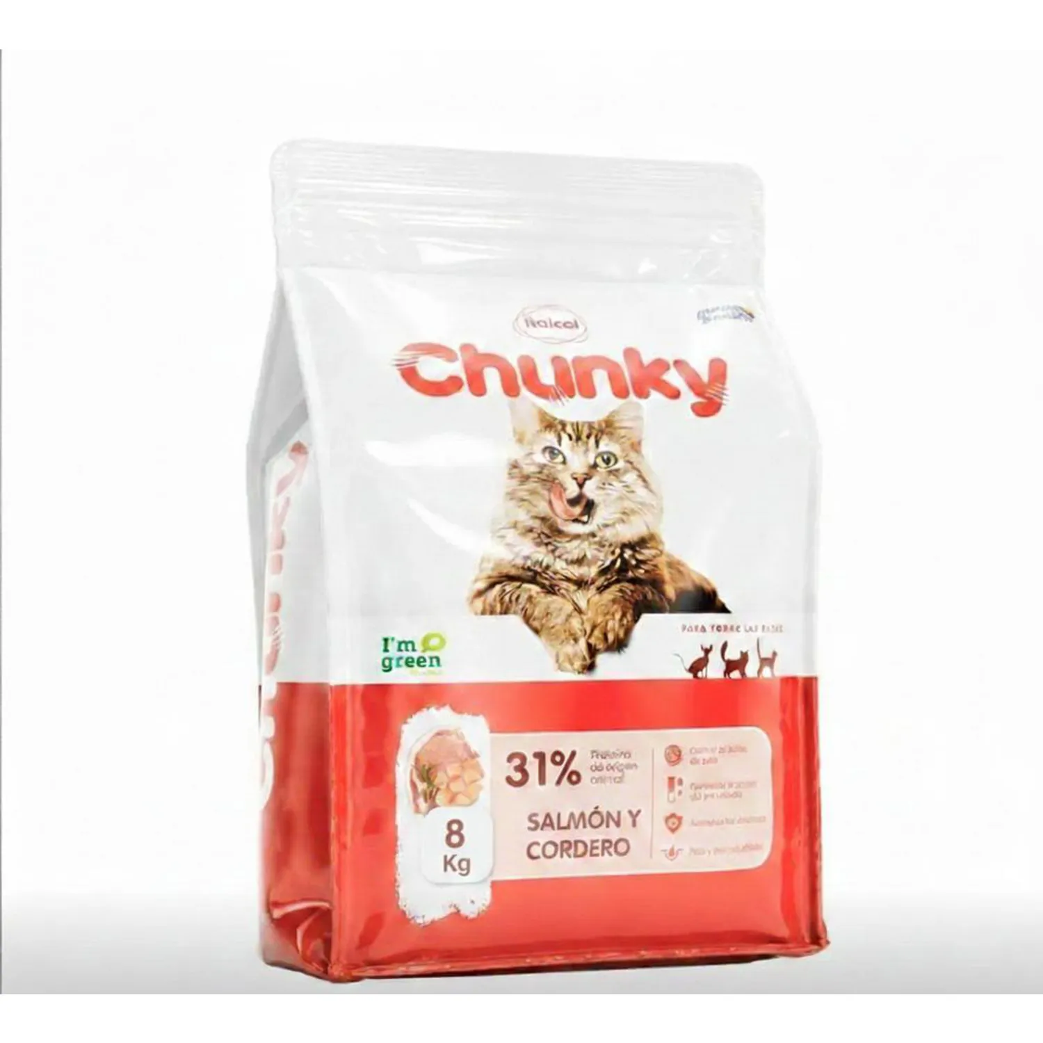 Comida Seca Para Gato Salmón Y Cordero Chunky 8kg