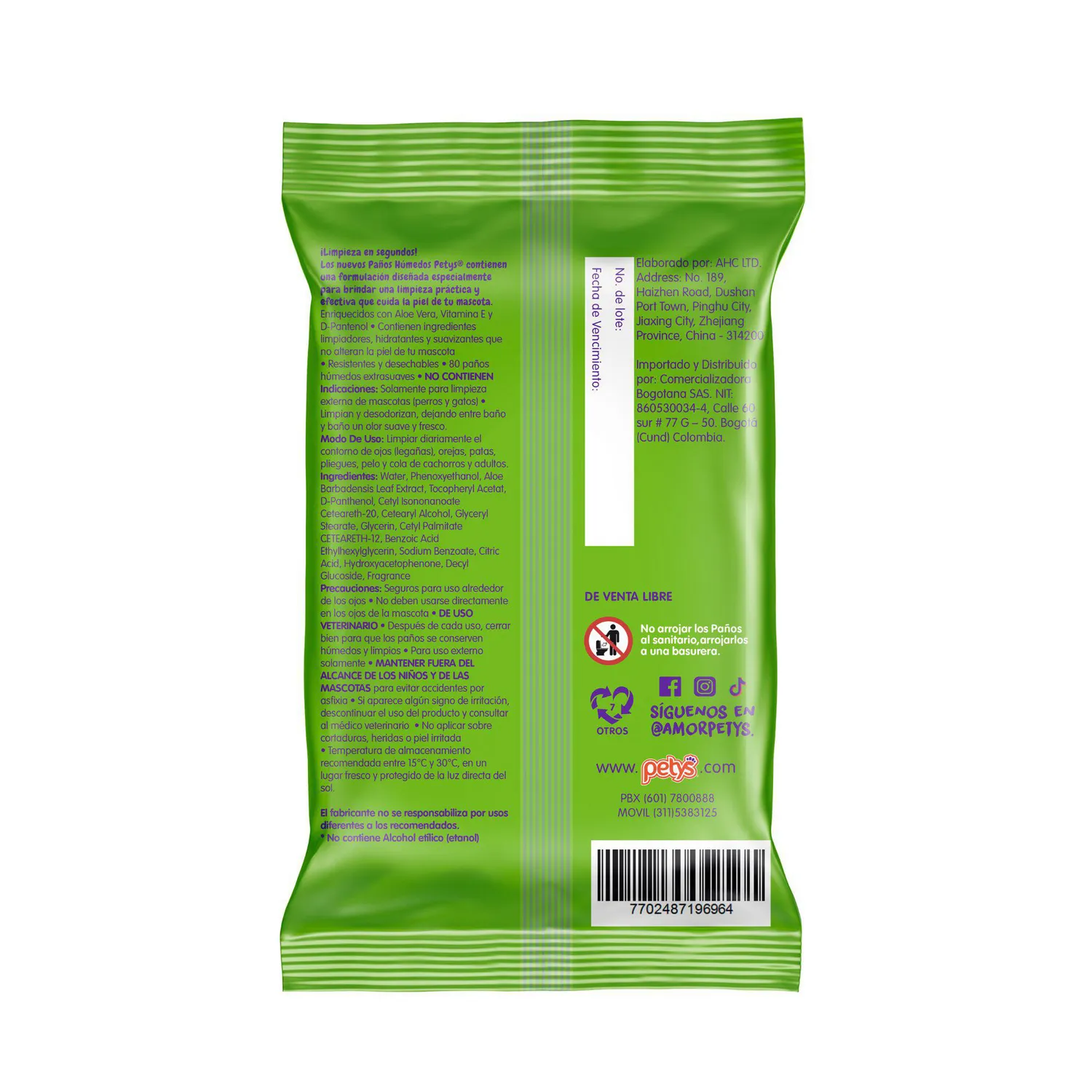 Paños Húmedos para Perro Original Petys x 80 Unidades