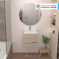 Mueble De Baño Elevado Valdez 48X43 Color Mali, Con Lavamanos Rio