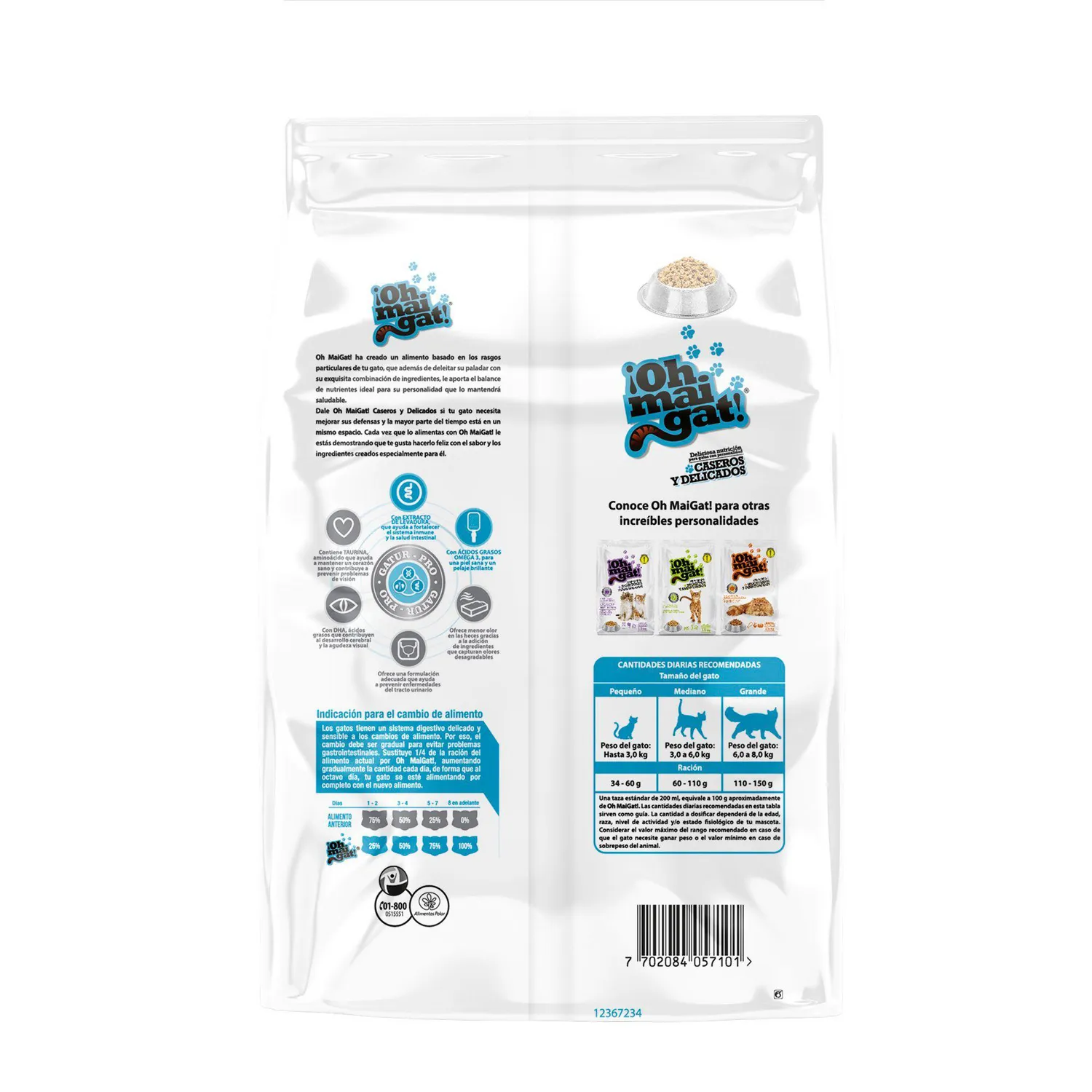 Comida Seca Para Gato Caseros Y Delicados Oh Mai Gat 1.5kg