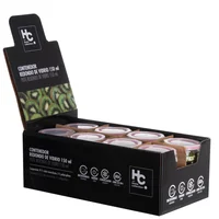 Recipiente 150ml Vidrio Tapa Color Display