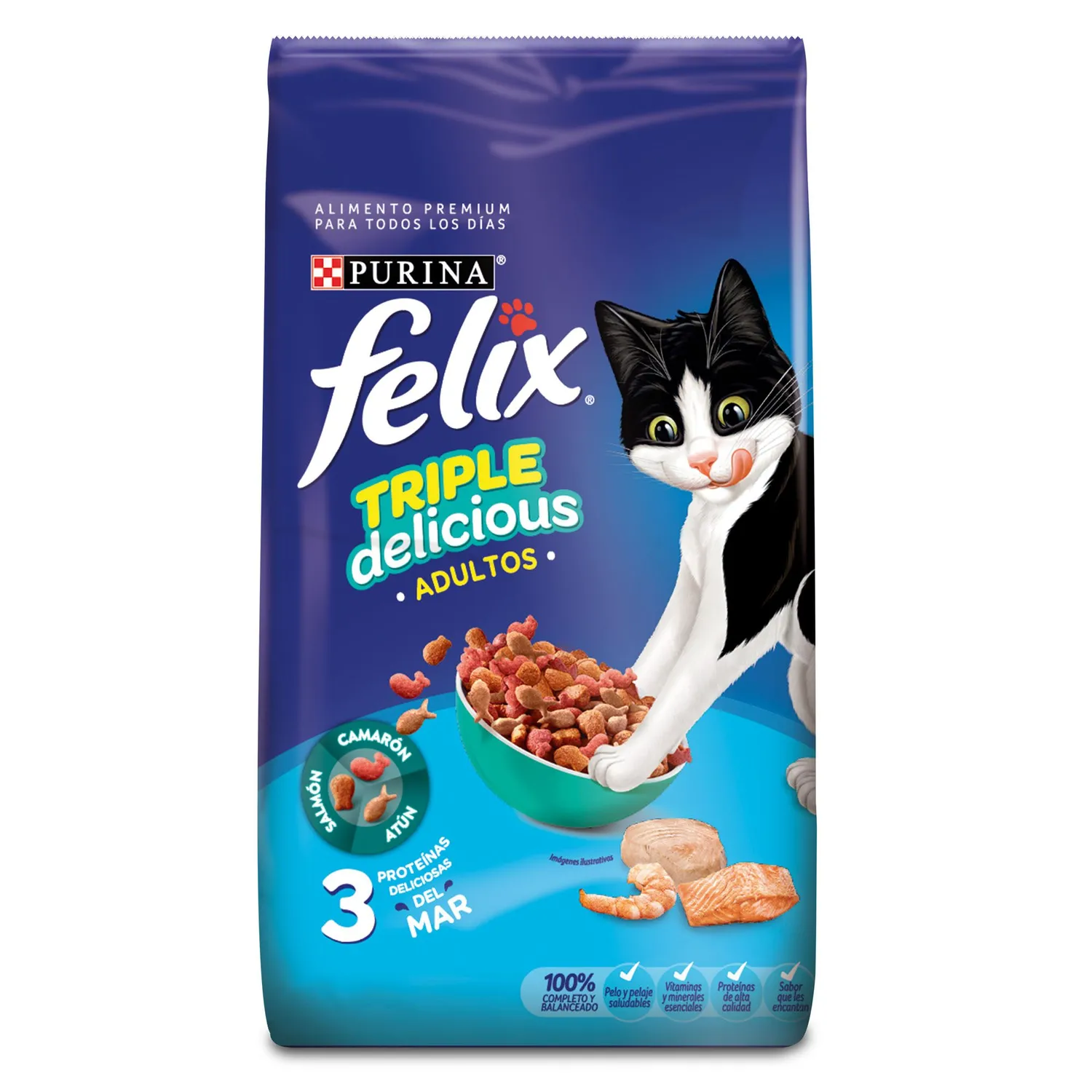 Comida Seca Para Gato Triple Delicious Mar 6 X 1.5kg