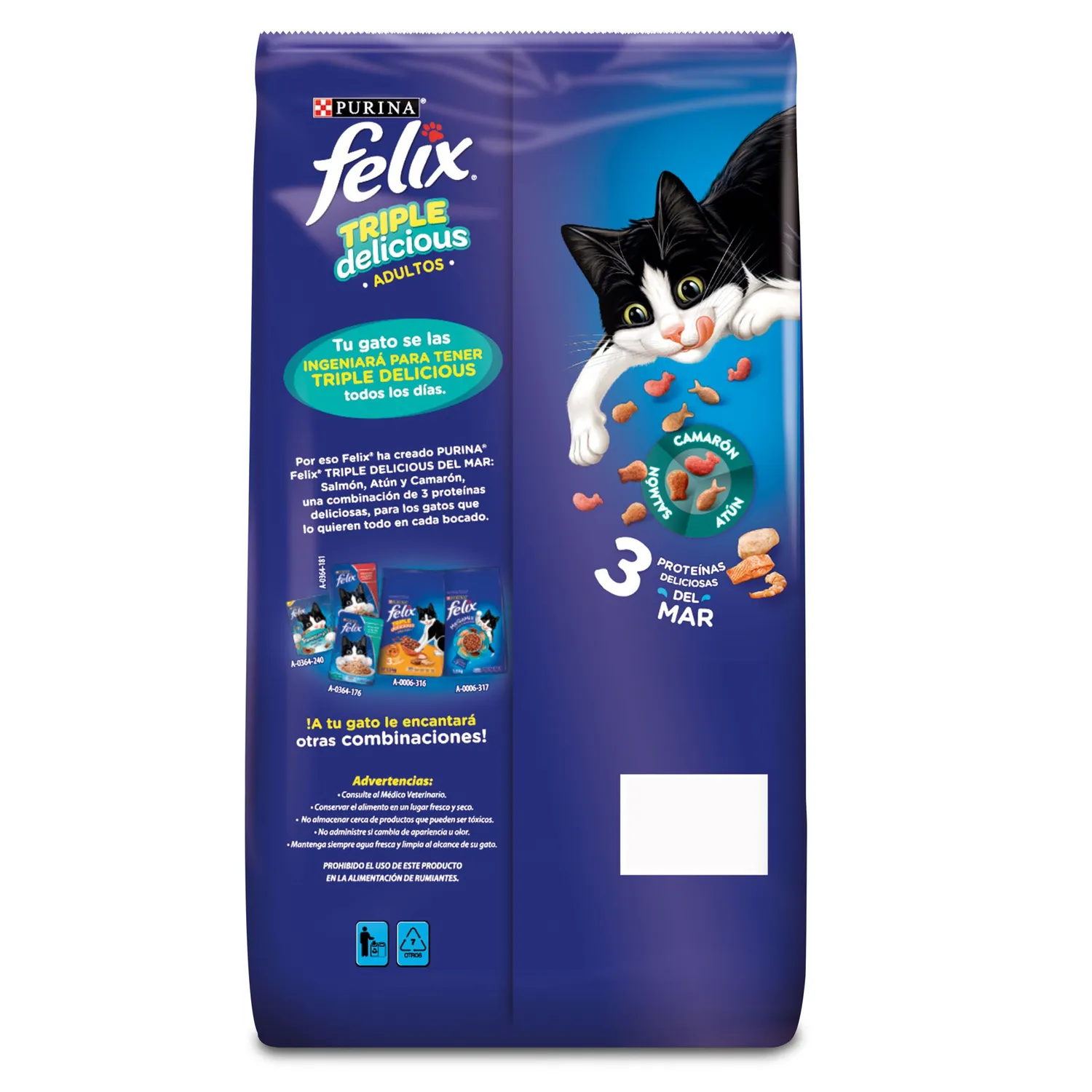 Comida Seca Para Gato Triple Delicious Mar 6 X 1.5kg