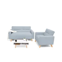 Juego de Sala Barza Tela + Mesa Centro Plata