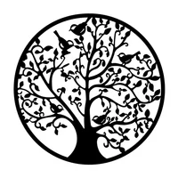 Cuadro Aplique Calado Arbol Circular 60x60cm