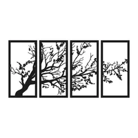 Set Cuadro Aplique Árbol x 4 Componentes 30x60cm