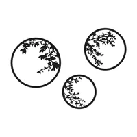 Cuadro Aplique Tríptico Calado Circular Hojas x3