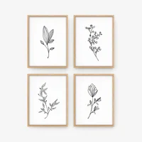 Set X 4 Cuadros Natural -Madera- 25X35Cm