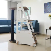 Gimnasio Rascador Para Gatos 60X34X120Cm Mediano Blanco