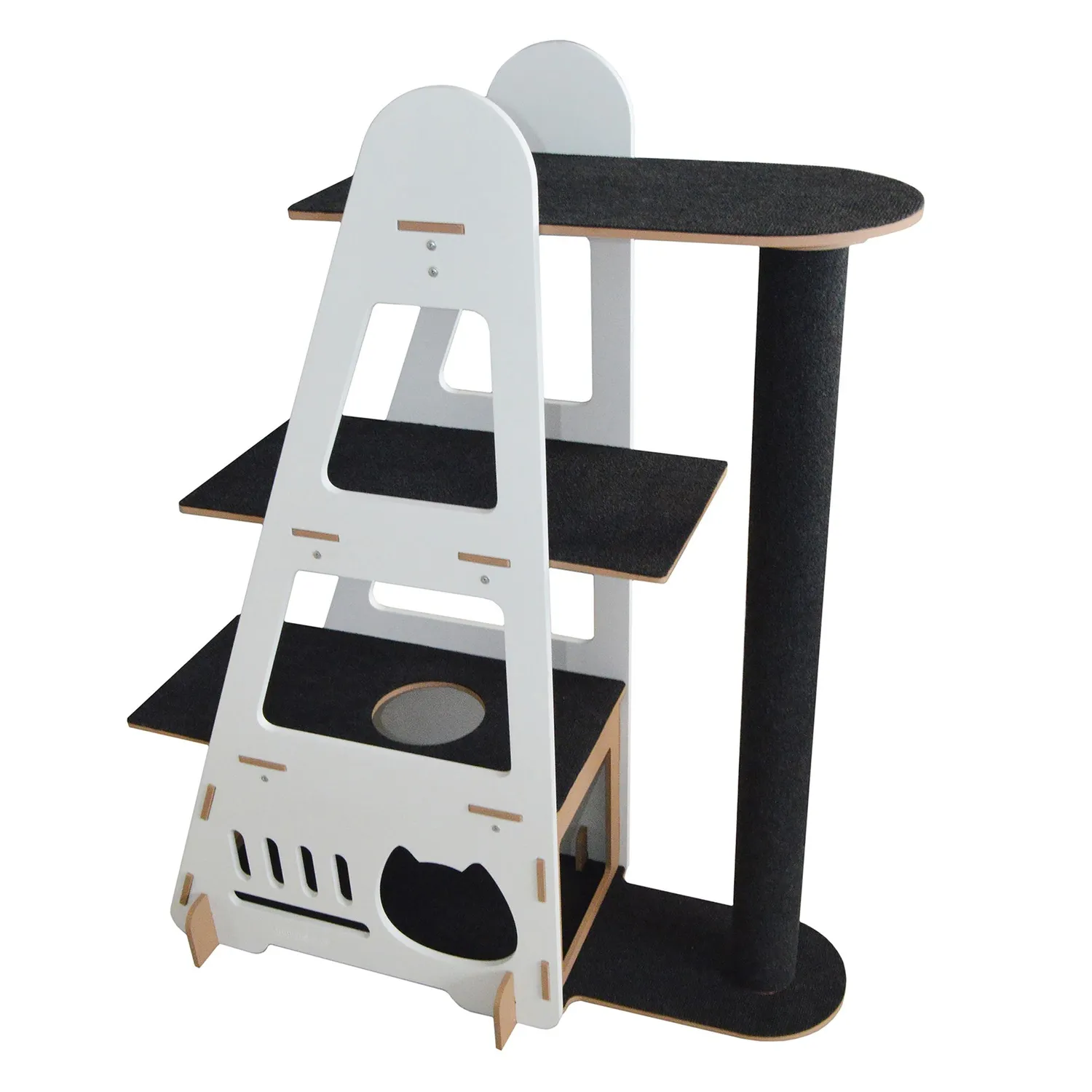 Gimnasio Rascador Para Gatos 60X34X120Cm Mediano Blanco