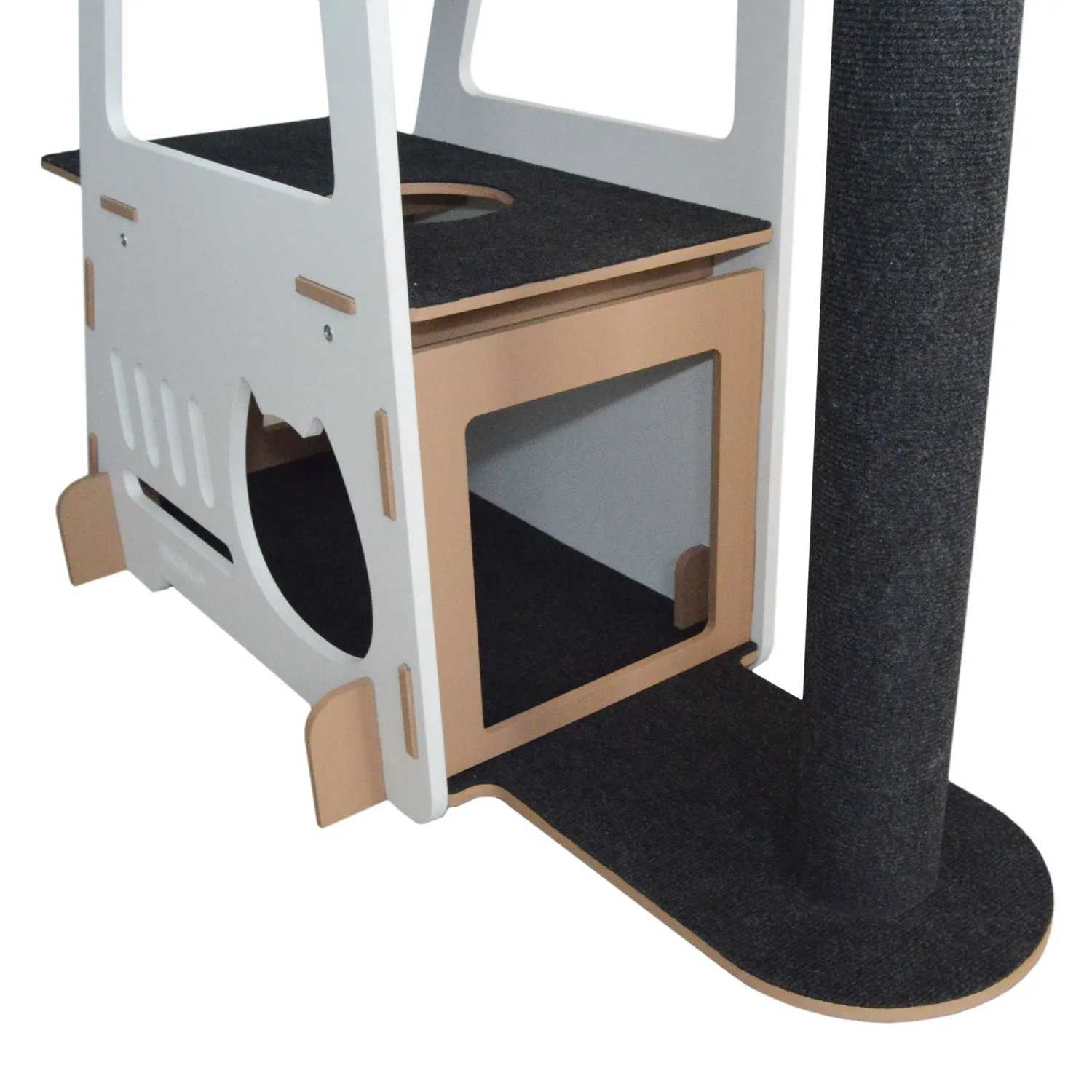 Gimnasio Rascador Para Gatos 60X34X120Cm Mediano Blanco 3