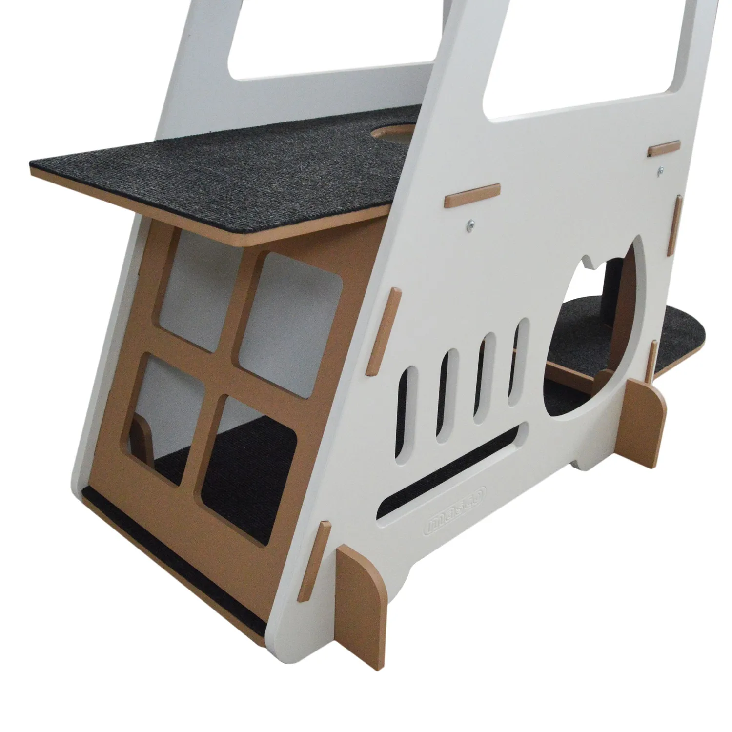 Gimnasio Rascador Para Gatos 60X34X120Cm Mediano Blanco 4