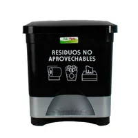 Caneca Plástica 20L Negro Con Tapa